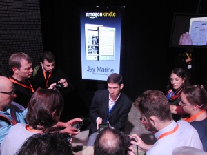 Journalists at the unveiling of the Kindle Fire weren’t allowed to touch them.